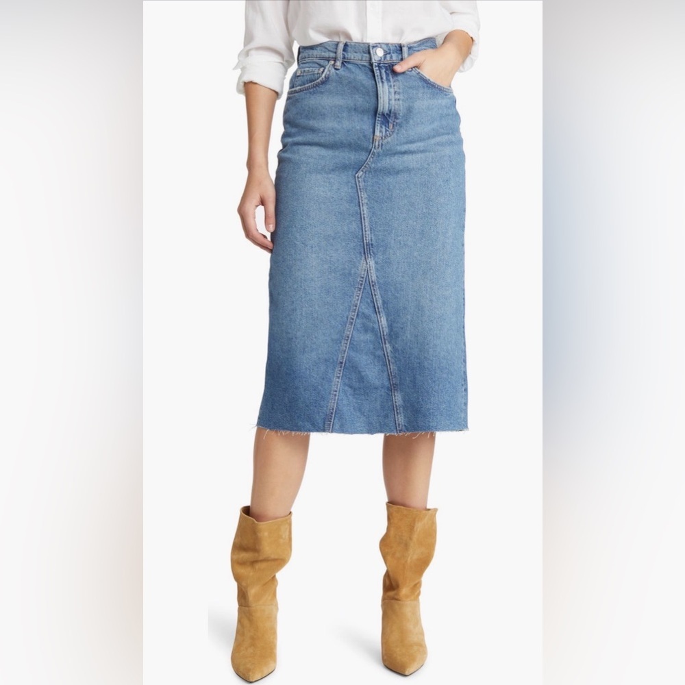 Rails The Highland Nonstretch Denim Midi Skirt